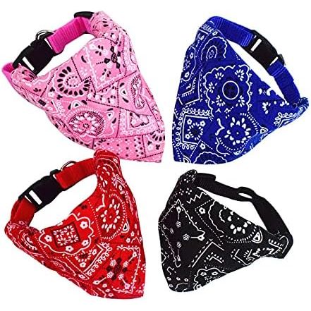 Dog Collar, 4 - Piece Set with Adjustable Buckle Dog Strap, Washable Dog Bandage Collar, Pet Bib (L) - Just Closeouts Canada Inc.