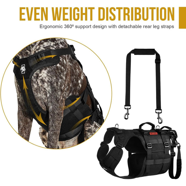 Dog Lift Harness for Large Dogs, Dog Support Sling for Back Legs, Dog Lifter with Handles Invictus Multifunctional Mobility Assistance Vest Dog Hip Support Brace (Black, XL) - Just Closeouts Canada Inc.