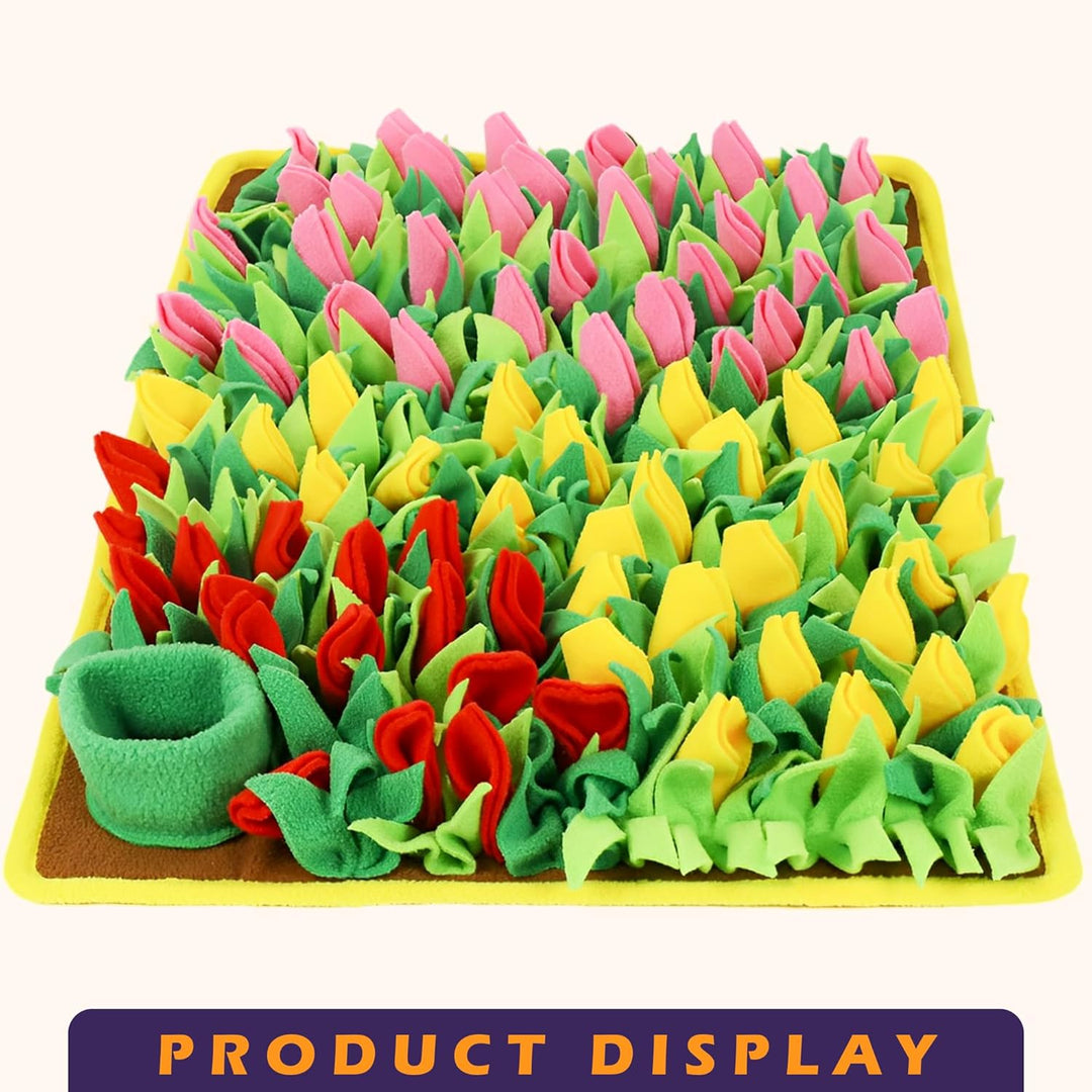 Dog Sniffing Mat Tulip Snuffle Mat for Dogs 60cm x 40cm Dog Nose work Feeding Mat Polar Fleece Interactive Dog Toys Enrichment Pet Foraging Mat for Smell Training and Slow Eating - Just Closeouts Canada Inc.