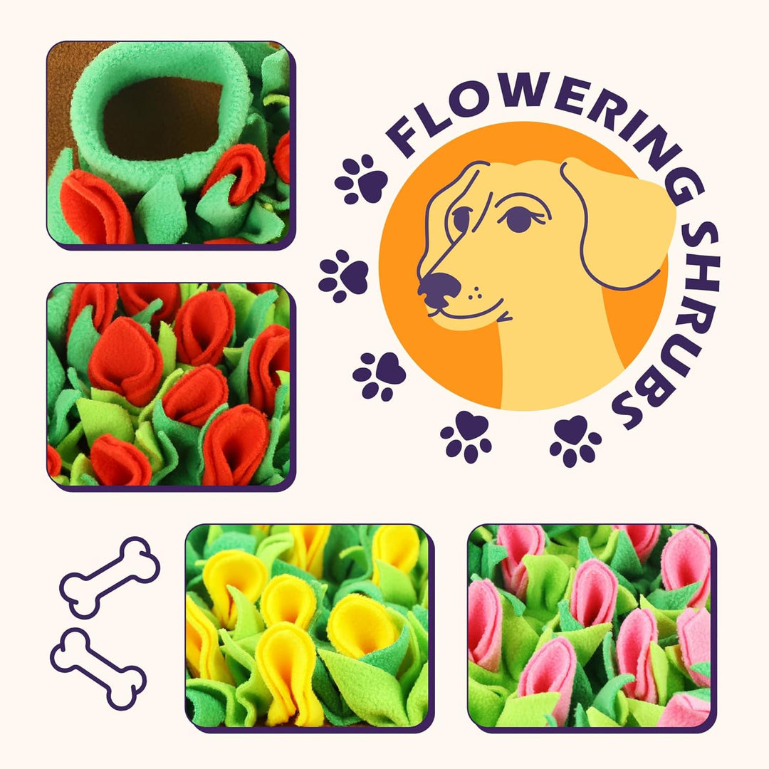 Dog Sniffing Mat Tulip Snuffle Mat for Dogs 60cm x 40cm Dog Nose work Feeding Mat Polar Fleece Interactive Dog Toys Enrichment Pet Foraging Mat for Smell Training and Slow Eating - Just Closeouts Canada Inc.