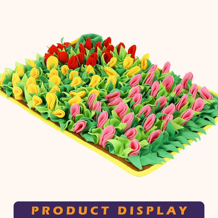 Dog Sniffing Mat Tulip Snuffle Mat for Dogs 60cm x 40cm Dog Nose work Feeding Mat Polar Fleece Interactive Dog Toys Enrichment Pet Foraging Mat for Smell Training and Slow Eating - Just Closeouts Canada Inc.