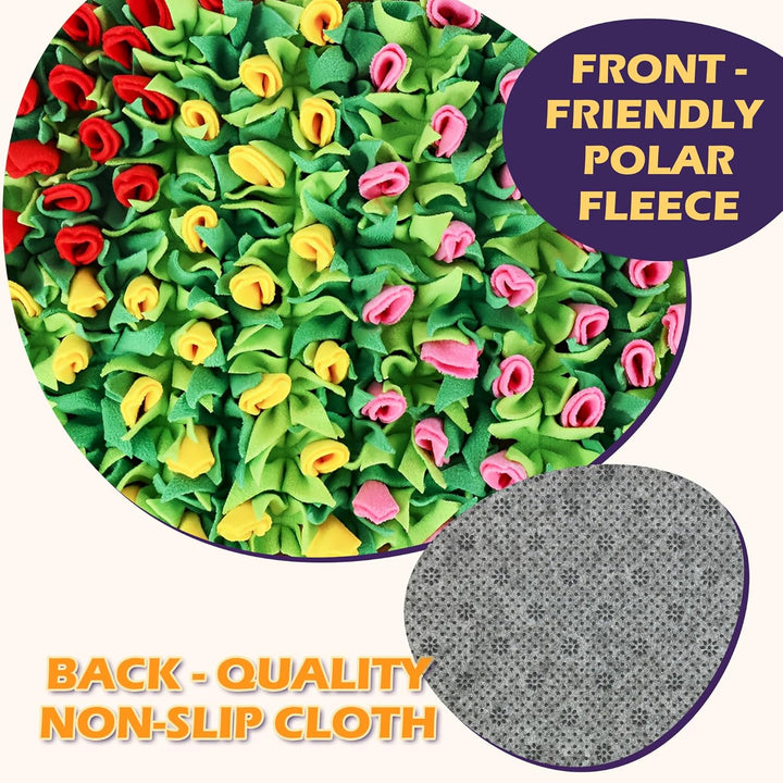 Dog Sniffing Mat Tulip Snuffle Mat for Dogs 60cm x 40cm Dog Nose work Feeding Mat Polar Fleece Interactive Dog Toys Enrichment Pet Foraging Mat for Smell Training and Slow Eating - Just Closeouts Canada Inc.