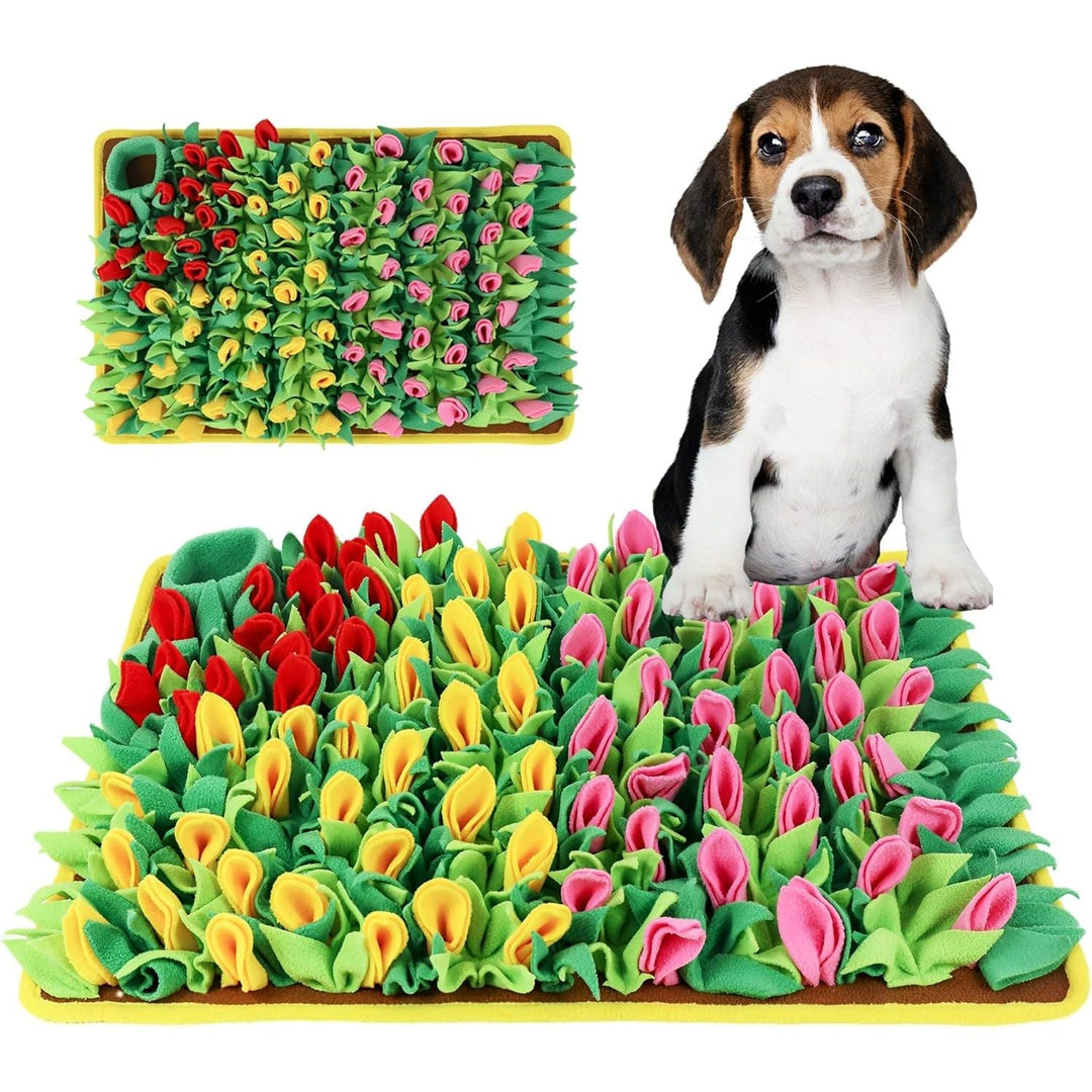 Dog Sniffing Mat Tulip Snuffle Mat for Dogs 60cm x 40cm Dog Nose work Feeding Mat Polar Fleece Interactive Dog Toys Enrichment Pet Foraging Mat for Smell Training and Slow Eating - Just Closeouts Canada Inc.