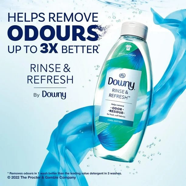 Downy Purifying Rinse Laundry Odour Remover, Cool Cotton Scent, Fabric Softener and Laundry Odour Removal Rinse, Fights Odours at the source, HE Compatible, 473ml - Just Closeouts Canada Inc.030772141823