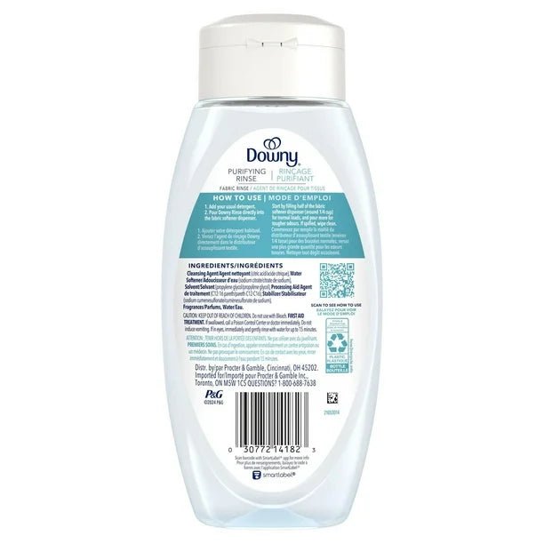 Downy Purifying Rinse Laundry Odour Remover, Cool Cotton Scent, Fabric Softener and Laundry Odour Removal Rinse, Fights Odours at the source, HE Compatible, 473ml - Just Closeouts Canada Inc.030772141823