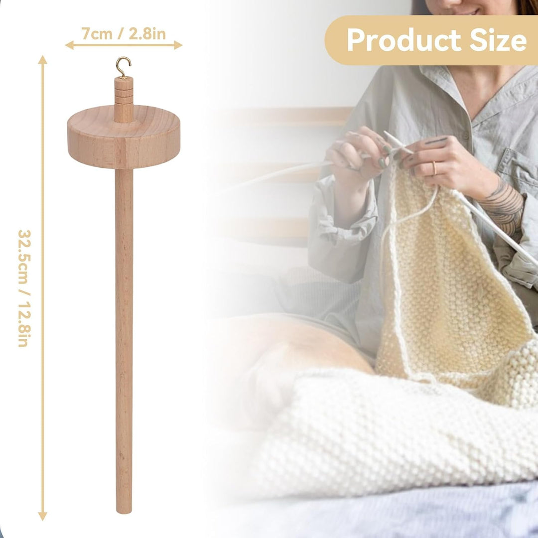 Drop Spindle for Spinning Yarn, 12.8in Wooden Drop Spindle Holder Top Whorl Drop Spindle Yarn Spinning Wheel for Beginners Sewing, Drop Spindle Bottom Whorl for Sewing Projects - Just Closeouts Canada Inc.X0049JEOS3