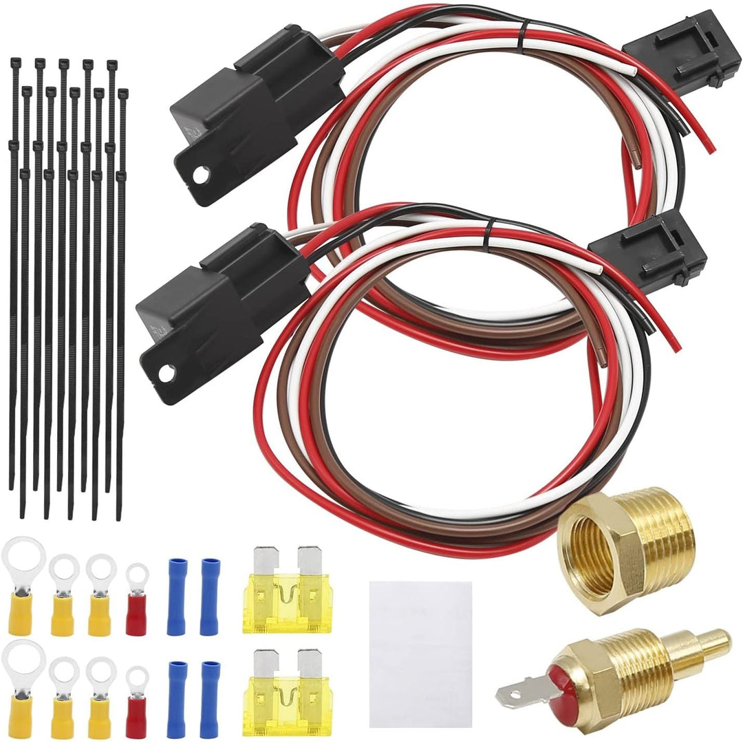 Dual Electric Cooling Fan Relay Harness Kit, 40 A, 185° On / 175° Off - Just Closeouts Canada Inc.