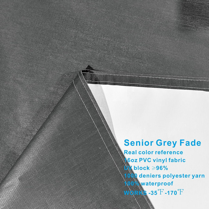 Dulepax RV Awning Fabric Replacement(16.2ft Fabric) Heavy Duty 16 oz Vinyl Fabric Awning for Camper, Universal Camper Awning Replacement for All Trailer Awning Brands Grey - Just Closeouts Canada Inc.