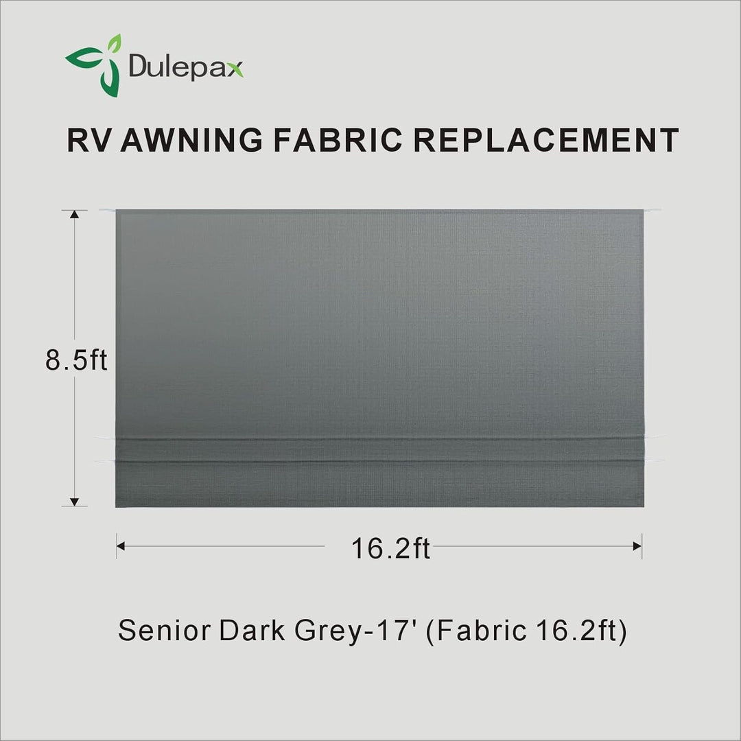 Dulepax RV Awning Fabric Replacement(16.2ft Fabric) Heavy Duty 16 oz Vinyl Fabric Awning for Camper, Universal Camper Awning Replacement for All Trailer Awning Brands Grey - Just Closeouts Canada Inc.