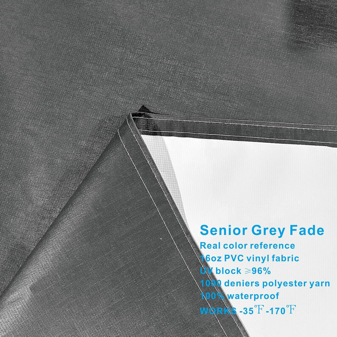 Dulepax RV Awning Fabric Replacement(19.2ft Fabric) Heavy Duty 16 oz Vinyl Fabric Awning for Camper, Universal Camper Awning Replacement for All Trailer Awning Brands Grey - Just Closeouts Canada Inc.