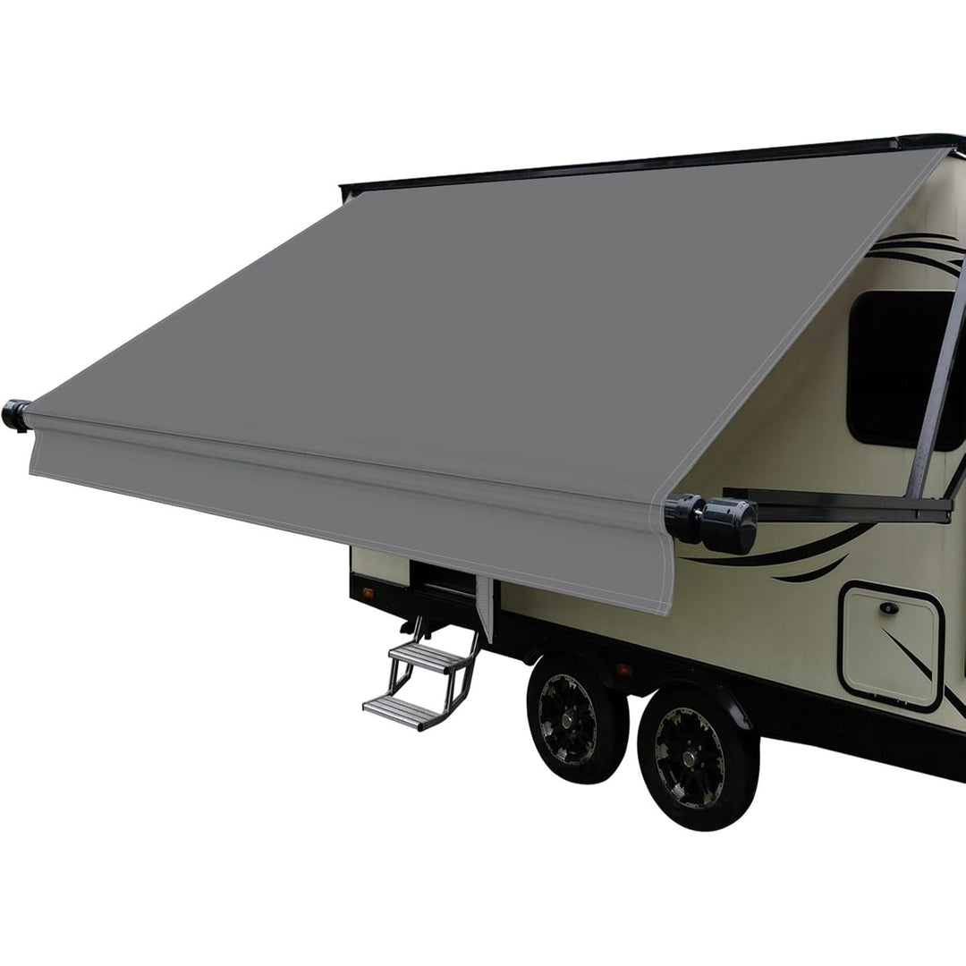 Dulepax RV Awning Fabric Replacement(19.2ft Fabric) Heavy Duty 16 oz Vinyl Fabric Awning for Camper, Universal Camper Awning Replacement for All Trailer Awning Brands Grey - Just Closeouts Canada Inc.