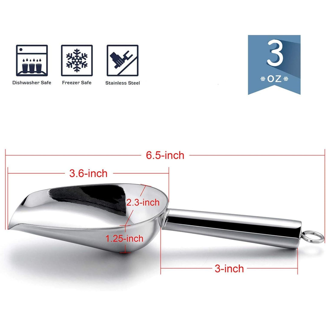 E - far Mini Scoop, 3 Ounce Stainless Steel Kitchen Utility Scoops, Ideal for Candy/Ice Cube/Flour/Sugar/Coffee Bean/Protein Powder, Food Grade & Anti Rust, Easy Clean & Dishwasher Safe (4 Pack) - Just Closeouts Canada Inc.