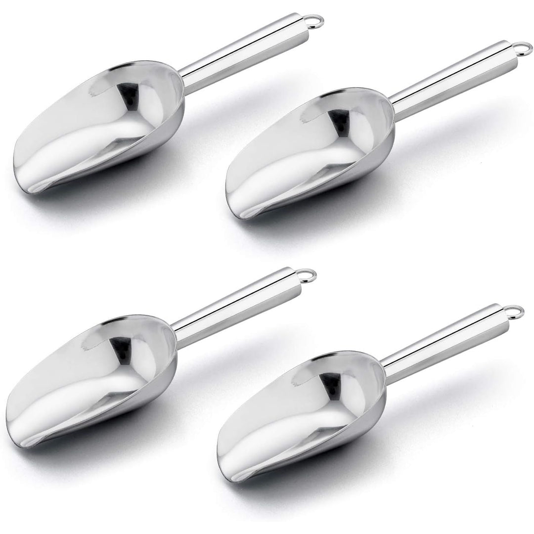E - far Mini Scoop, 3 Ounce Stainless Steel Kitchen Utility Scoops, Ideal for Candy/Ice Cube/Flour/Sugar/Coffee Bean/Protein Powder, Food Grade & Anti Rust, Easy Clean & Dishwasher Safe (4 Pack) - Just Closeouts Canada Inc.