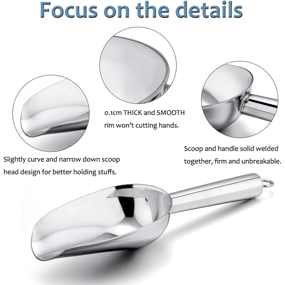 E - far Mini Scoop, 3 Ounce Stainless Steel Kitchen Utility Scoops, Ideal for Candy/Ice Cube/Flour/Sugar/Coffee Bean/Protein Powder, Food Grade & Anti Rust, Easy Clean & Dishwasher Safe (4 Pack) - Just Closeouts Canada Inc.