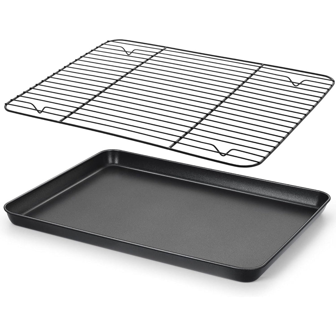 E - far Nonstick Baking Sheet with Rack Set, 16 x 12 x 1 Inch Cookie Sheet Baking Pan with Cooling Rack for Oven, Commercial Grade & Non - Toxic, Easy to Clean - Just Closeouts Canada Inc.