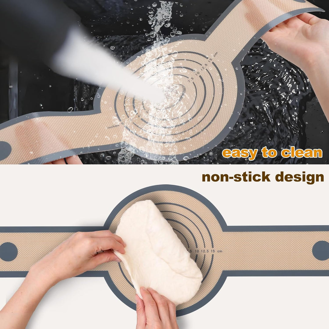 E - far Silicone Bread Sling for Dutch Oven, 2 - Piece Reusable Silicone Bread Baking Mat with Long Handle, Non - Stick & Easy to Clean, Ideal for Transferring Sourdough - Just Closeouts Canada Inc.