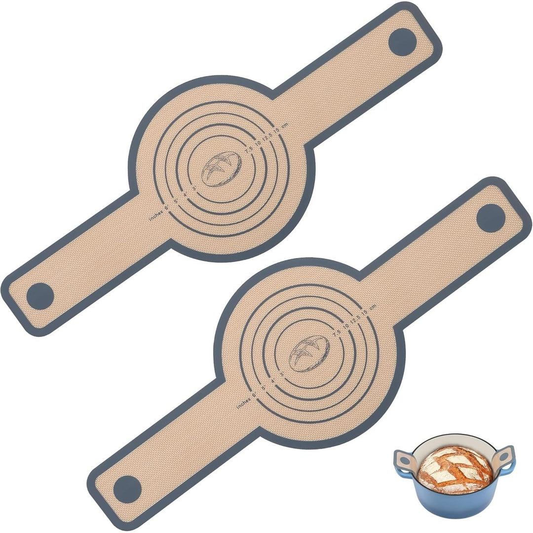 E - far Silicone Bread Sling for Dutch Oven, 2 - Piece Reusable Silicone Bread Baking Mat with Long Handle, Non - Stick & Easy to Clean, Ideal for Transferring Sourdough - Just Closeouts Canada Inc.