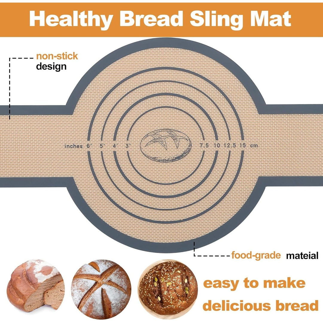 E - far Silicone Bread Sling for Dutch Oven, 2 - Piece Reusable Silicone Bread Baking Mat with Long Handle, Non - Stick & Easy to Clean, Ideal for Transferring Sourdough - Just Closeouts Canada Inc.