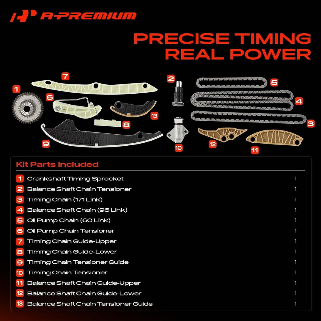 EA888 2.0L DOHC Timing Chain Kit – Chains, Guides & Tensioners - Just Closeouts Canada Inc.