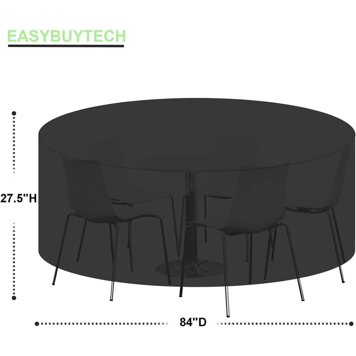 EASYBUYTECH Round Patio Table Cover, 420D Patio Furniture Covers Round, Outdoor Furniture Cover Waterproof, UV Resistant, Windproof, Dustproof, 84" Dia x 27.5" H - Just Closeouts Canada Inc.