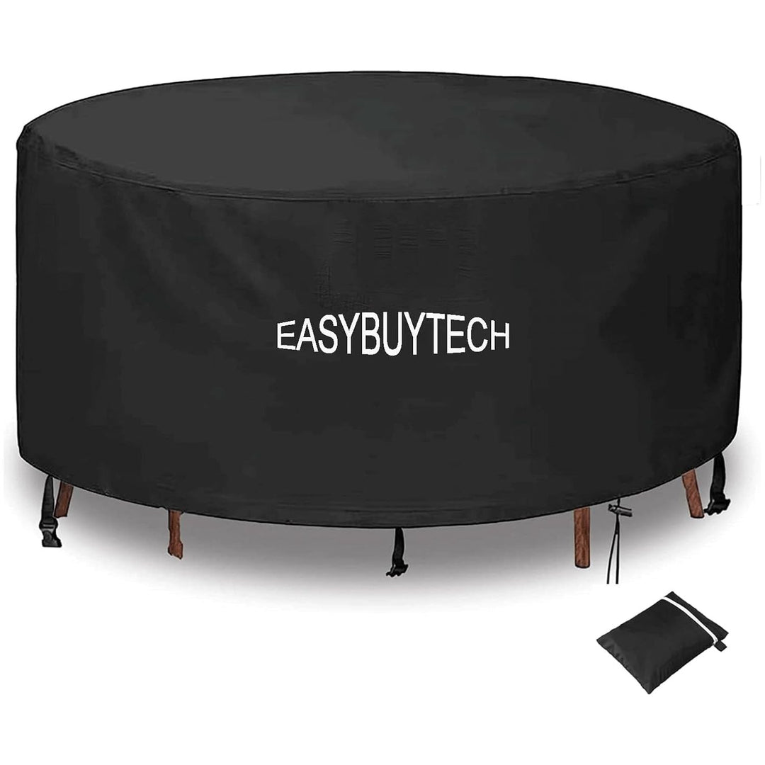EASYBUYTECH Round Patio Table Cover, 420D Patio Furniture Covers Round, Outdoor Furniture Cover Waterproof, UV Resistant, Windproof, Dustproof, 84" Dia x 27.5" H - Just Closeouts Canada Inc.