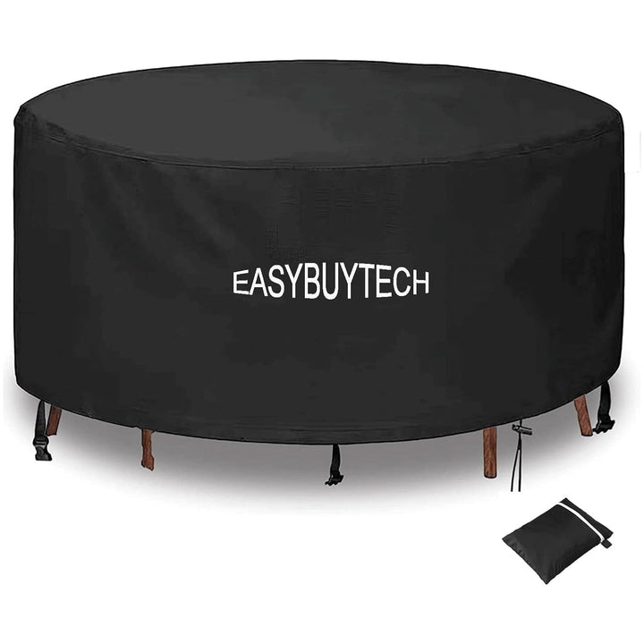 EASYBUYTECH Round Patio Table Cover, 420D Patio Furniture Covers Round, Outdoor Furniture Cover Waterproof, UV Resistant, Windproof, Dustproof, 84" Dia x 27.5" H - Just Closeouts Canada Inc.