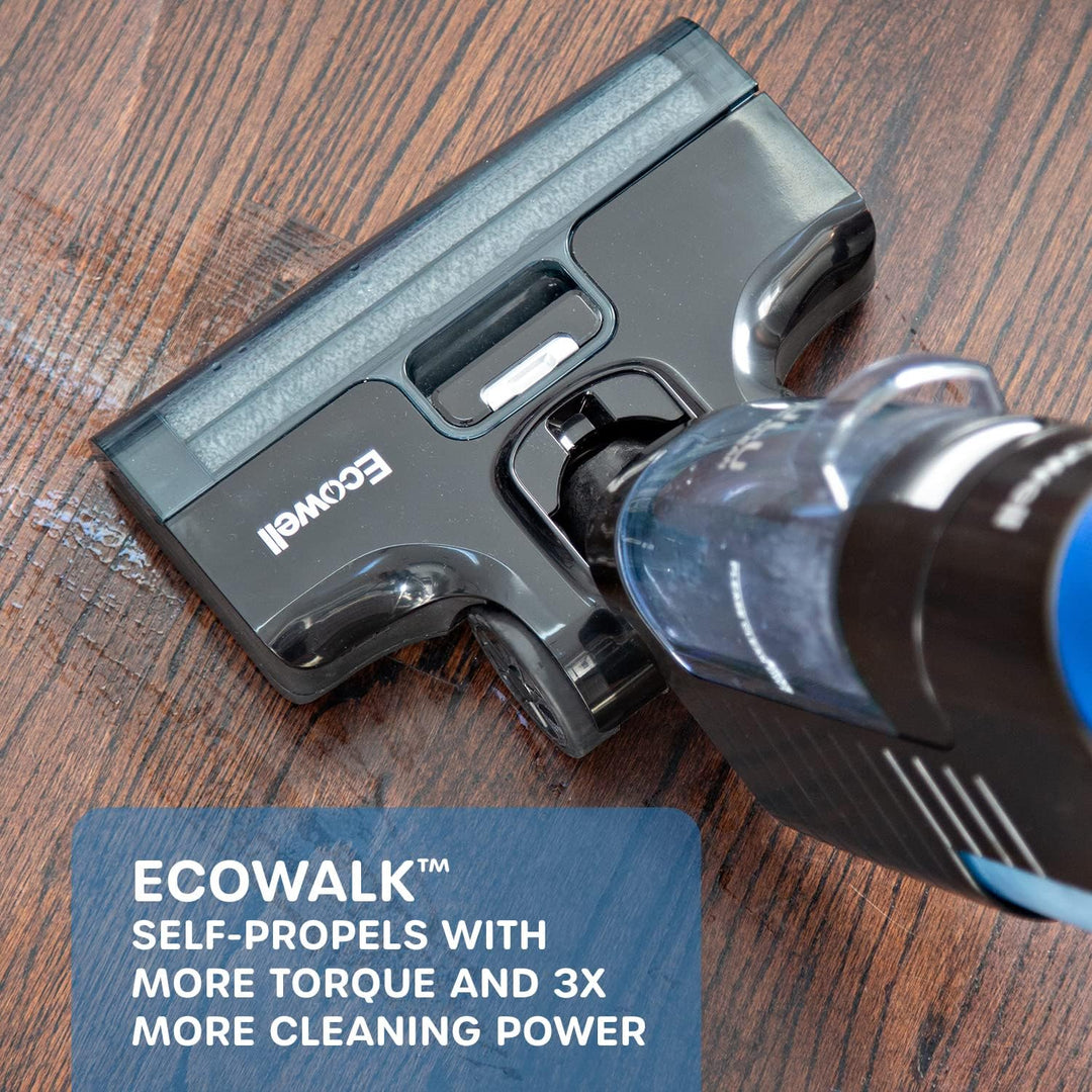Ecowell Cordless Wet Dry Vacuum Cleaner Multi-Surface Air-Drying Digital Display for Hard Floors LULU Quick Clean P05, Blue - Just Closeouts Canada Inc.