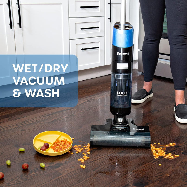 Ecowell Cordless Wet Dry Vacuum Cleaner Multi-Surface Air-Drying Digital Display for Hard Floors LULU Quick Clean P05, Blue - Just Closeouts Canada Inc.