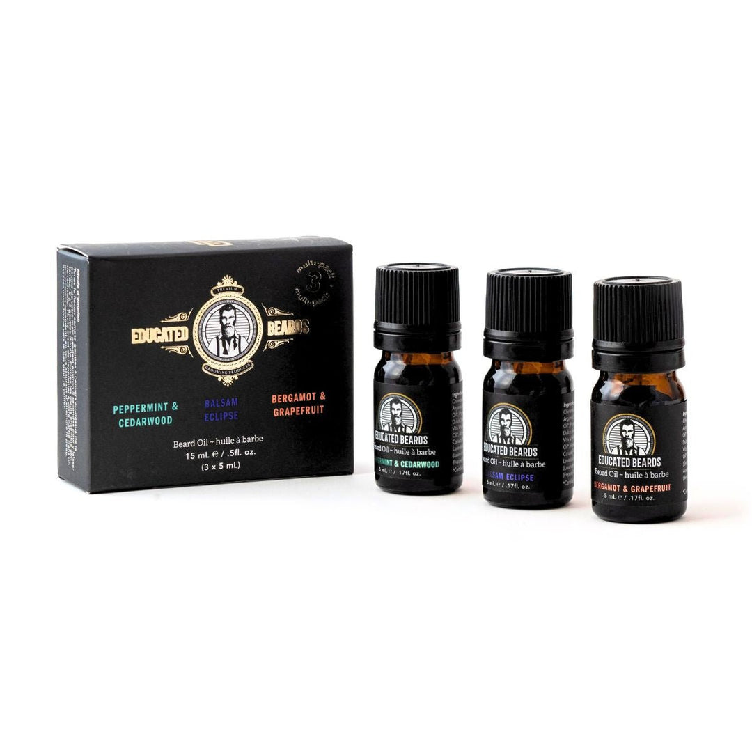 Educated Beards Variety Pack Beard Oil, 3x5ml - Just Closeouts Canada Inc.628504027387