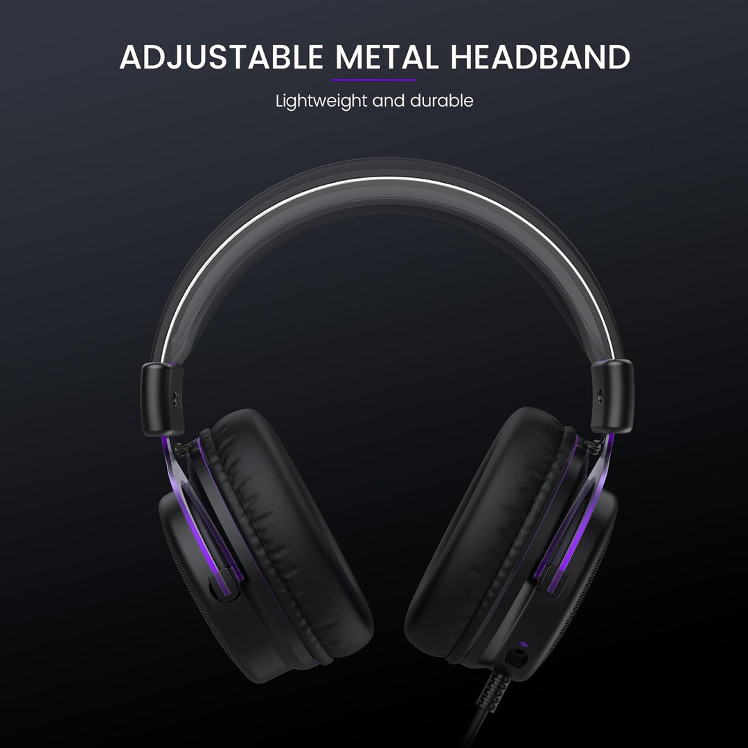 EKSA E900 PC Gaming Headset, Gaming Headphones with Detachable Noise Canceling Microphone, Stereo Sound, 3.5mm Jack Computer Headphones for PS4, PS5, Xbox One, Laptop (Purple) - Just Closeouts Canada Inc.