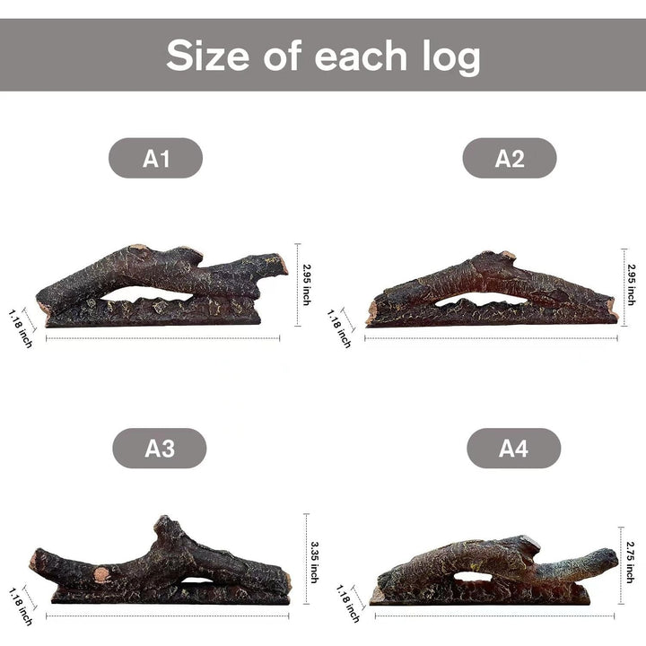 Electric Fireplace Wall Fireplace Recessed Electric Fireplace Synthetic Resin Decoration Electric Transparent Logs Flame Suitable for 42" Electric Fireplaces 4 Pieces - Just Closeouts Canada Inc.X004C7PJNB