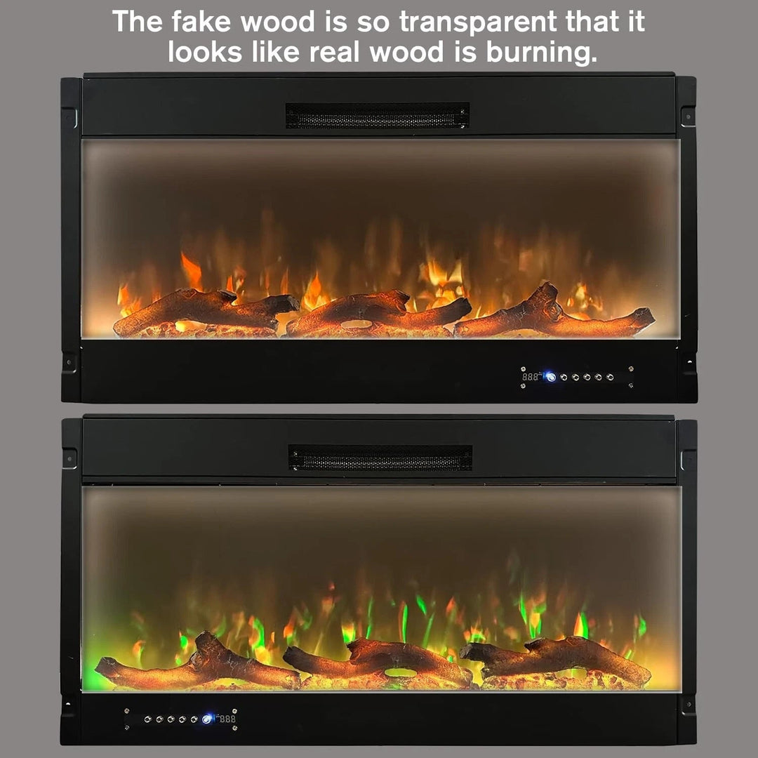 Electric Fireplace Wall Fireplace Recessed Electric Fireplace Synthetic Resin Decoration Electric Transparent Logs Flame Suitable for 50" Electric Fireplaces 5 Pieces - Just Closeouts Canada Inc.X004C7EA95