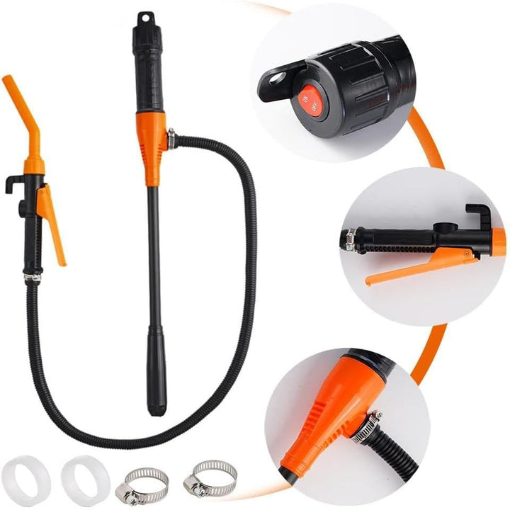 Electric Fuel Transfer Pump Powered,3GPM Portable Fluid Transfer Siphon Pump with Oil Pipeline,Battery Gas Pumps with Adjustable Flow Control Nozzle,for Gasoline Diesel Oil Gas Water Fish Tank - Just Closeouts Canada Inc.X004YP159X