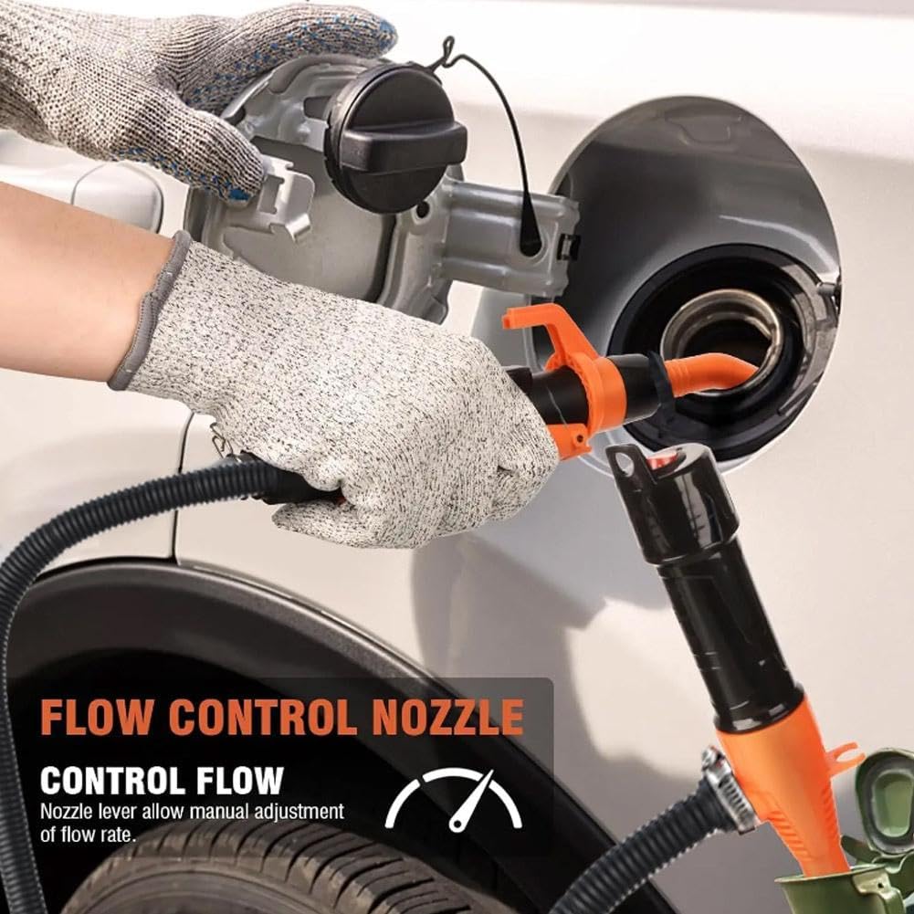 Electric Fuel Transfer Pump Powered,3GPM Portable Fluid Transfer Siphon Pump with Oil Pipeline,Battery Gas Pumps with Adjustable Flow Control Nozzle,for Gasoline Diesel Oil Gas Water Fish Tank - Just Closeouts Canada Inc.X004YP159X