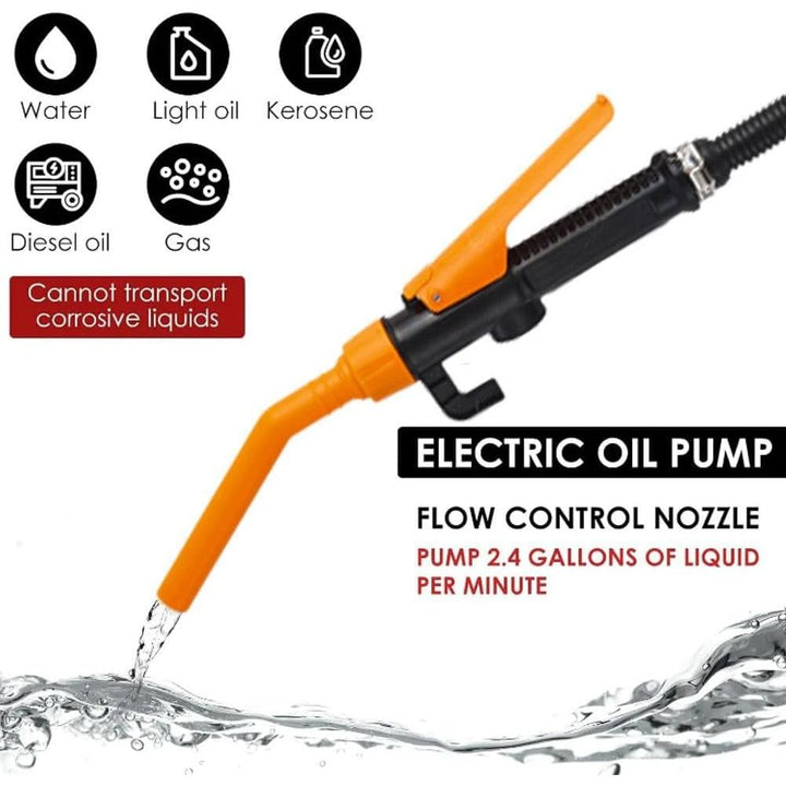 Electric Fuel Transfer Pump Powered,3GPM Portable Fluid Transfer Siphon Pump with Oil Pipeline,Battery Gas Pumps with Adjustable Flow Control Nozzle,for Gasoline Diesel Oil Gas Water Fish Tank - Just Closeouts Canada Inc.X004YP159X