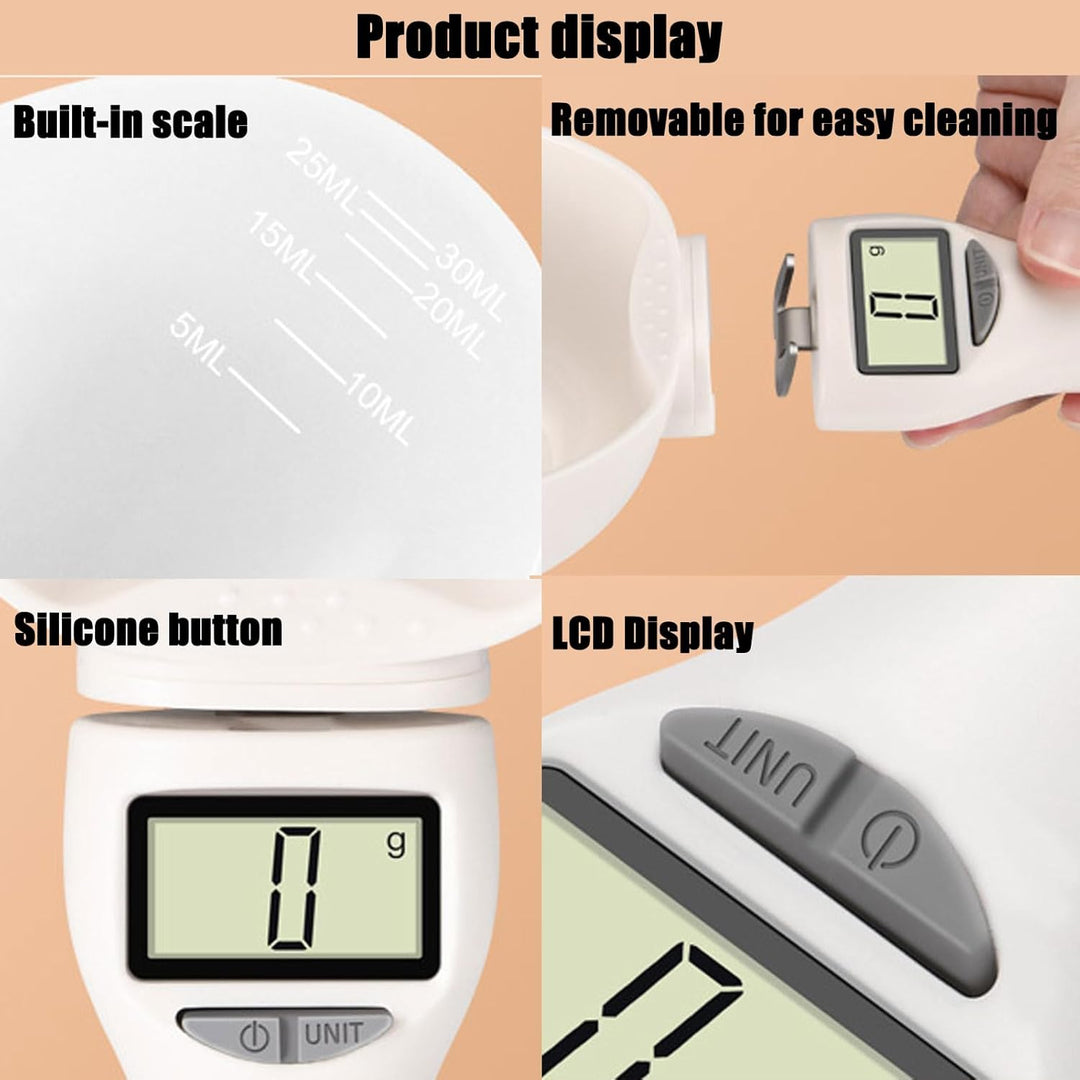 Electronic Measuring Spoon, Digital Measuring Spoon with Conversion, 800g/1g High Precision with LCD Screen, Household Weighing Scoop for Cooking Baking Pet Food (2Pcs) - Just Closeouts Canada Inc.X004YXTQAZ