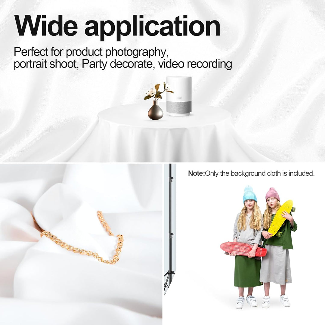 EMART 10x10 ft White Backdrop for Photography, Large Party Photo Background Curtain Drapes, Washable Polyester Fabric Back Drop Screen Sheet for Birthday Video Studio Portrait Photoshoot - Just Closeouts Canada Inc.