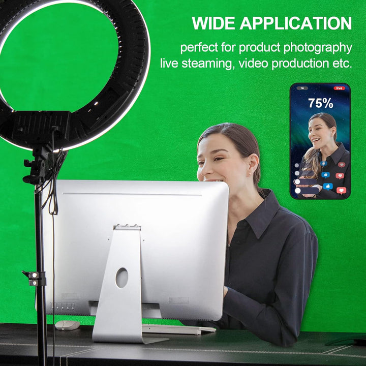 EMART Green Screen Backdrop, Photography Greenscreen Background for Streaming Zoom, Small Photo Muslin Green Chromakey Cloth Fabric Curtain with 4 Backdrop Clip - Just Closeouts Canada Inc.