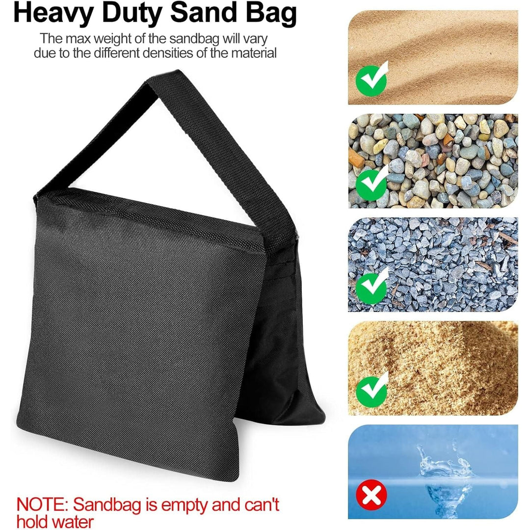 EMART Sandbags 8 Packs, Weight Bag Heavy Duty Saddlebags Sand Bag for Photography, Backdrop Stand, Light Stand, Tripod, Photo Video Studio, Canopy, Patio, Tent - Black - Just Closeouts Canada Inc.