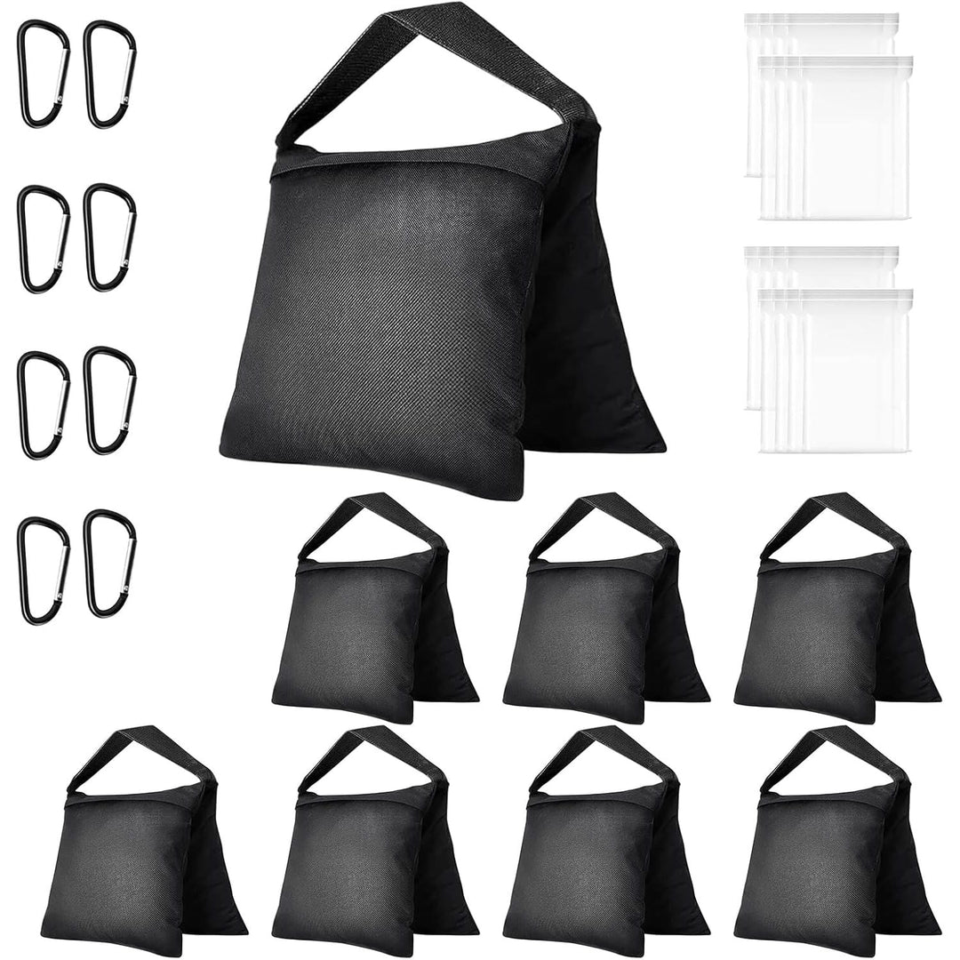 EMART Sandbags 8 Packs, Weight Bag Heavy Duty Saddlebags Sand Bag for Photography, Backdrop Stand, Light Stand, Tripod, Photo Video Studio, Canopy, Patio, Tent - Black - Just Closeouts Canada Inc.
