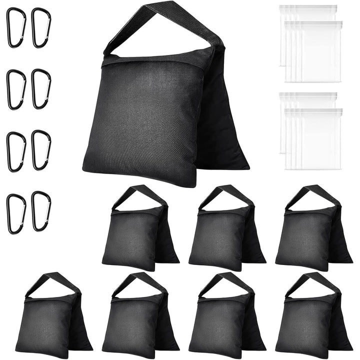 EMART Sandbags 8 Packs, Weight Bag Heavy Duty Saddlebags Sand Bag for Photography, Backdrop Stand, Light Stand, Tripod, Photo Video Studio, Canopy, Patio, Tent - Black - Just Closeouts Canada Inc.