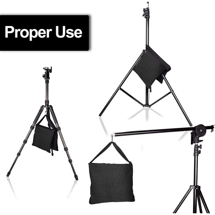EMART Sandbags 8 Packs, Weight Bag Heavy Duty Saddlebags Sand Bag for Photography, Backdrop Stand, Light Stand, Tripod, Photo Video Studio, Canopy, Patio, Tent - Black - Just Closeouts Canada Inc.