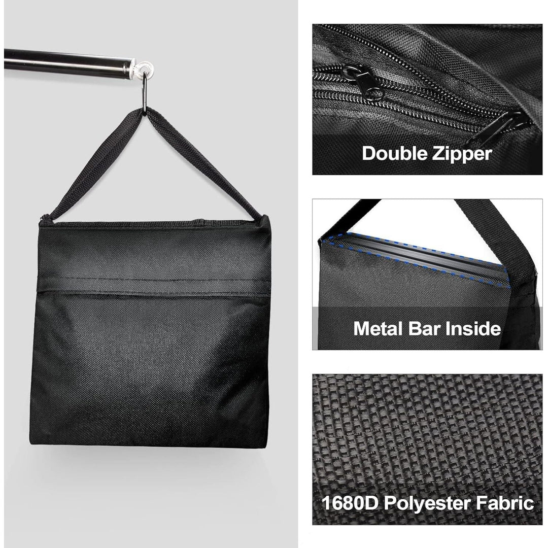EMART Sandbags 8 Packs, Weight Bag Heavy Duty Saddlebags Sand Bag for Photography, Backdrop Stand, Light Stand, Tripod, Photo Video Studio, Canopy, Patio, Tent - Black - Just Closeouts Canada Inc.