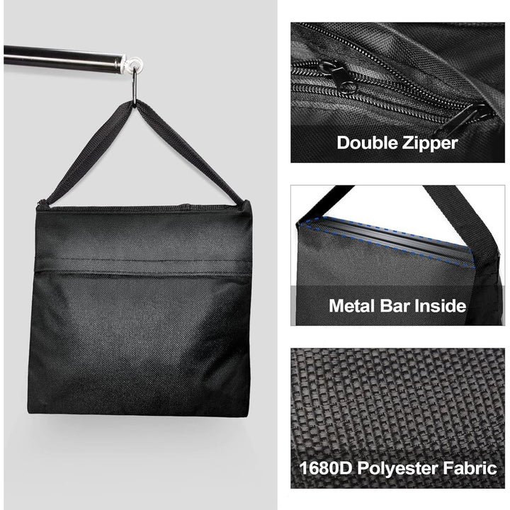EMART Sandbags 8 Packs, Weight Bag Heavy Duty Saddlebags Sand Bag for Photography, Backdrop Stand, Light Stand, Tripod, Photo Video Studio, Canopy, Patio, Tent - Black - Just Closeouts Canada Inc.