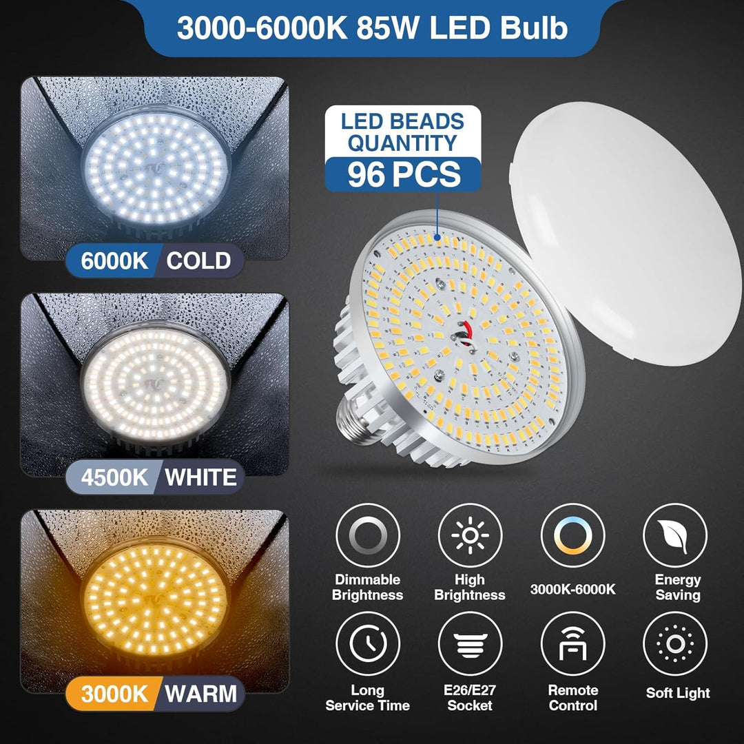 EMART Softbox Photography Lighting Kit, 16"X16" Soft Box | 3000K - 6000K 85W LED Bulbs with Remote | 65" Tripod, Professional Photo Studio Light for Video Recording, Portrait Shooting (1PACK) - Just Closeouts Canada Inc.