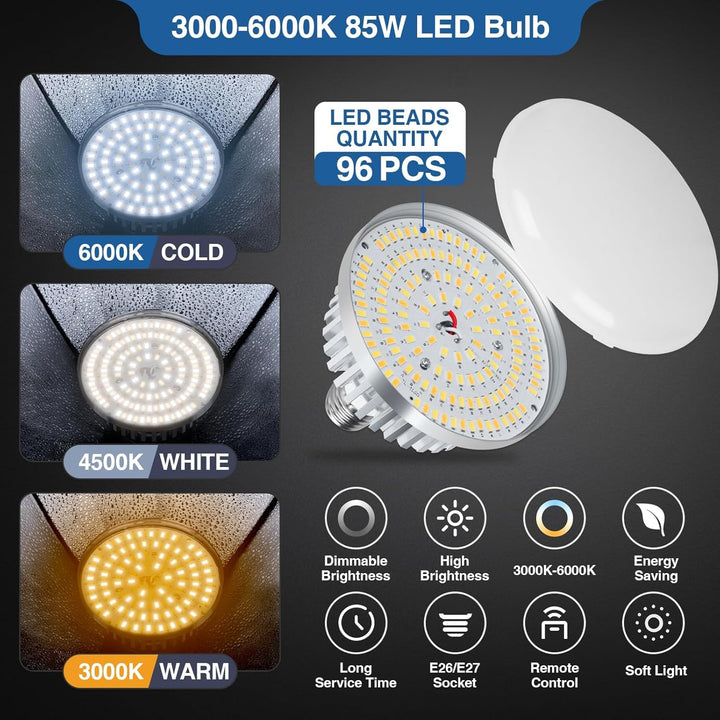 EMART Softbox Photography Lighting Kit, 16"X16" Soft Box | 3000K - 6000K 85W LED Bulbs with Remote | 65" Tripod, Professional Photo Studio Light for Video Recording, Portrait Shooting (1PACK) - Just Closeouts Canada Inc.