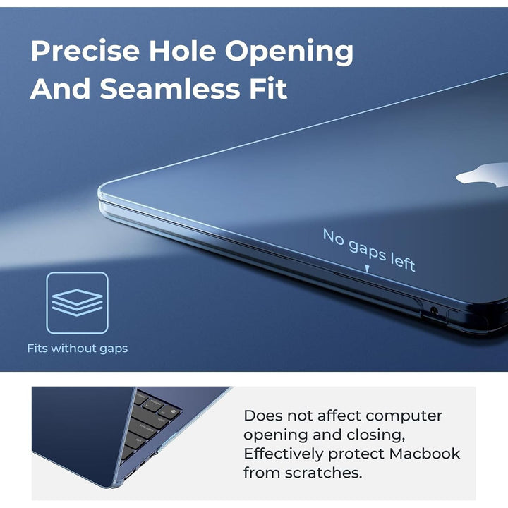 EooCoo Case Compatible with MacBook Air 13 inch M3 M2 2025 2024 2023 2022 A3113 A2681, Plastic Hard Case & TPU Keyboard Skin & Screen Protector for Laptop Air 13.6 inch - Crystal Midnight - Just Closeouts Canada Inc.