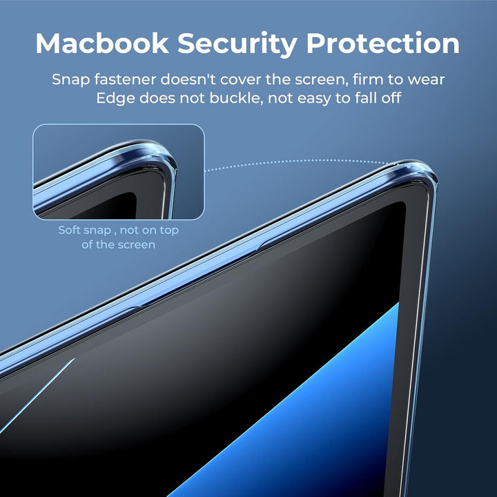 EooCoo Case Compatible with MacBook Air 13 inch M3 M2 2025 2024 2023 2022 A3113 A2681, Plastic Hard Case & TPU Keyboard Skin & Screen Protector for Laptop Air 13.6 inch - Crystal Midnight - Just Closeouts Canada Inc.
