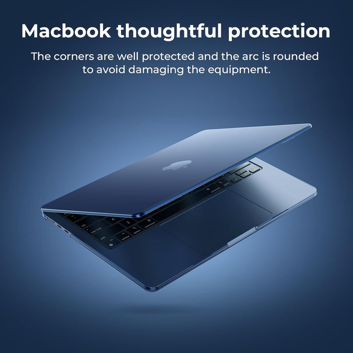 EooCoo Case Compatible with MacBook Air 13 inch M3 M2 2025 2024 2023 2022 A3113 A2681, Plastic Hard Case & TPU Keyboard Skin & Screen Protector for Laptop Air 13.6 inch - Crystal Midnight - Just Closeouts Canada Inc.