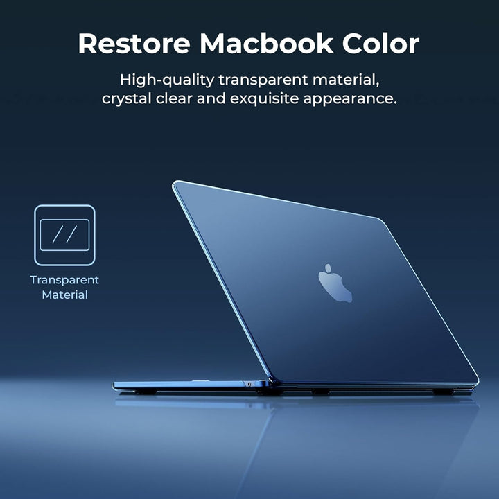 EooCoo Case Compatible with MacBook Air 13 inch M3 M2 2025 2024 2023 2022 A3113 A2681, Plastic Hard Case & TPU Keyboard Skin & Screen Protector for Laptop Air 13.6 inch - Crystal Midnight - Just Closeouts Canada Inc.